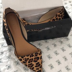 JCrew d’orsay calf hair flats